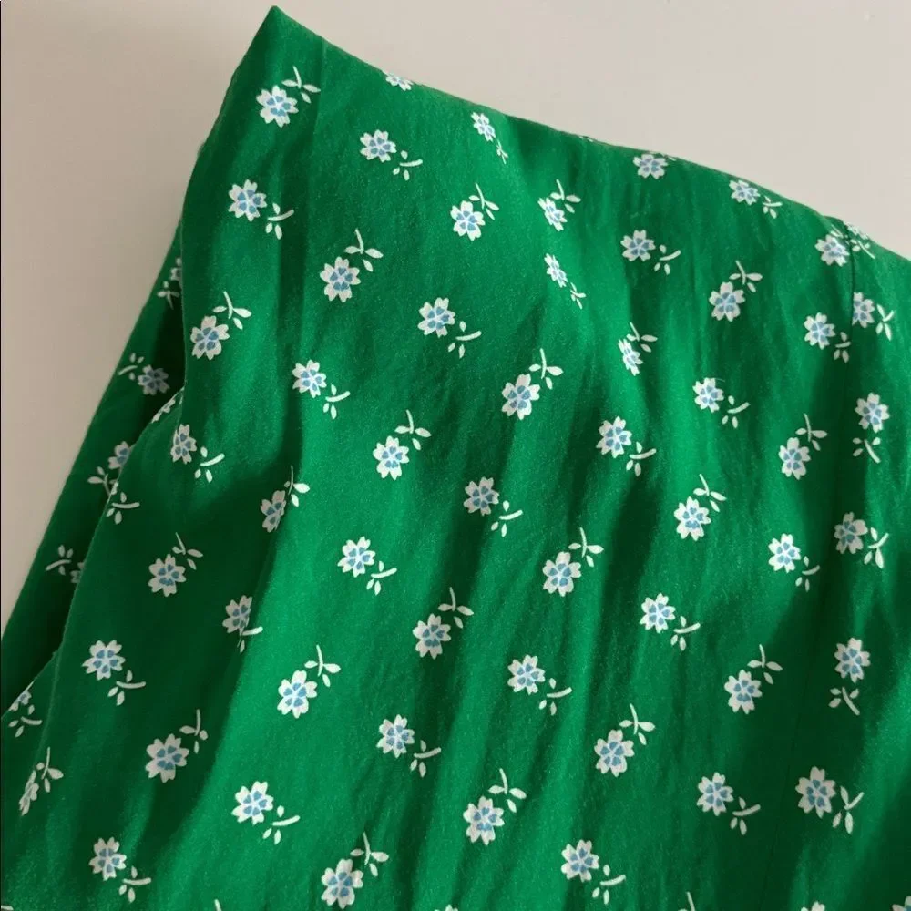 J. Crew Puff-sleeve midi dress in bandana flowers print EUC